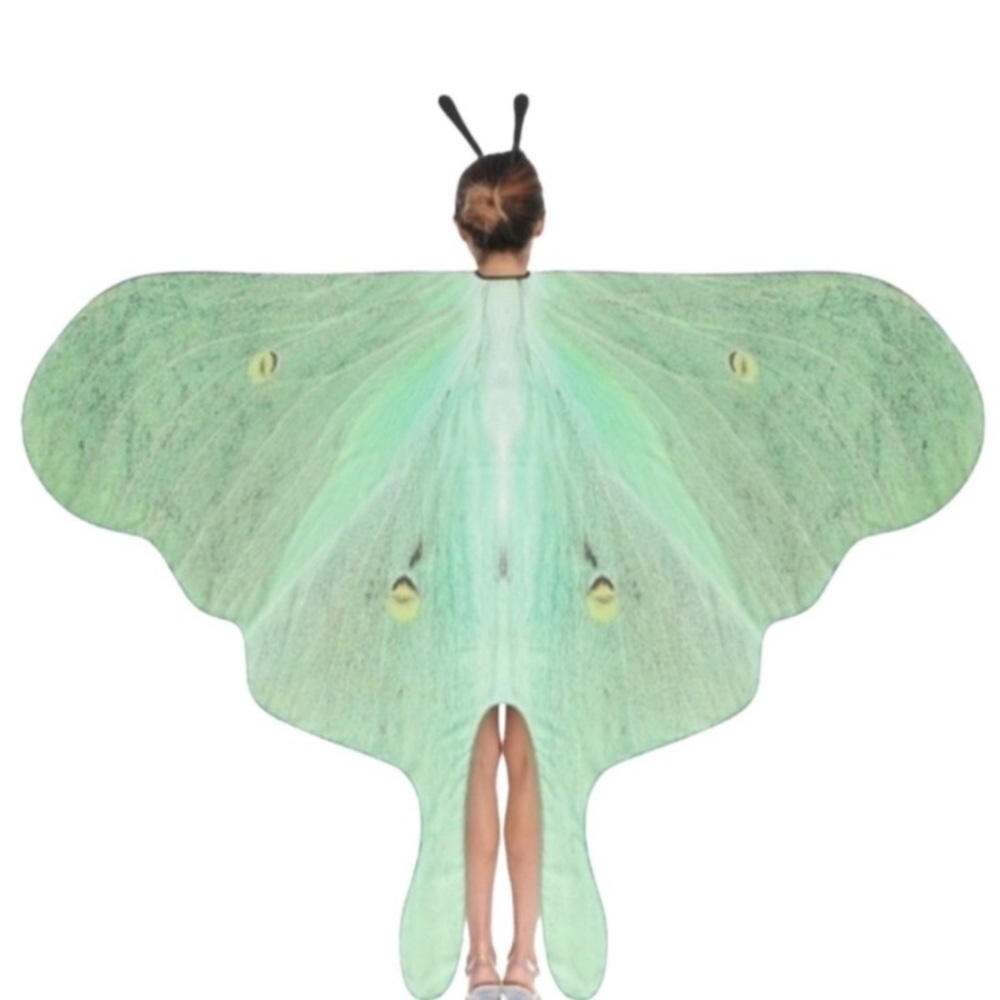 Mint Green Luna Moth Festival Butterfly Costume Set Fairy Wings Butterflies